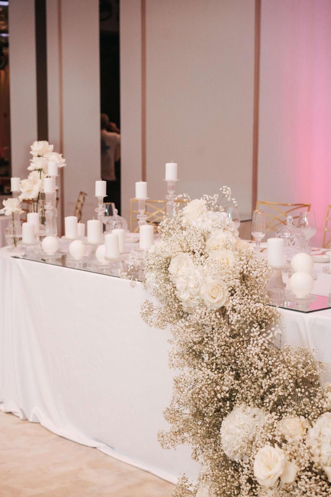 Radisson Blu Hotel, Cluj Eksteriør billede A table decorated with white flowers and candles